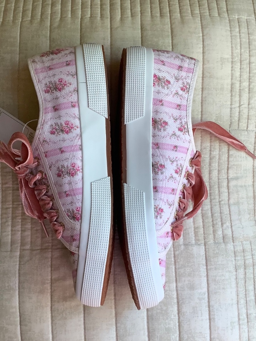 LoveShackFancy × Superga Classic Sneaker Pink floral SZ 10 - Picture 9 of 15